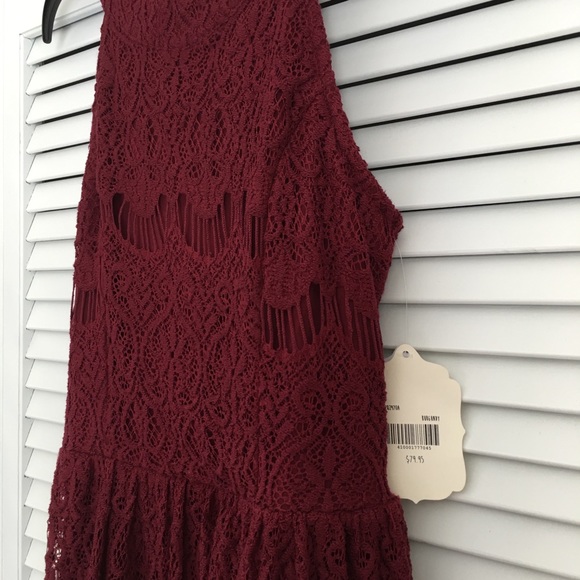 Alfred State Lace Dress Maroon Color Size S - Picture 5 of 11